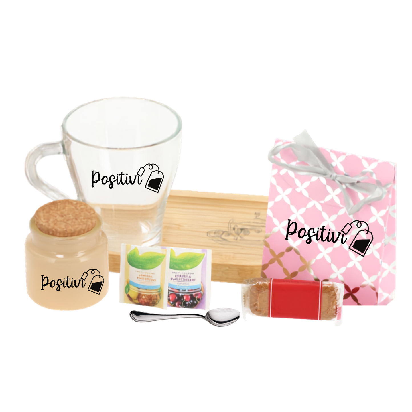 Thee cadeauset met de tekst Positivi-tea