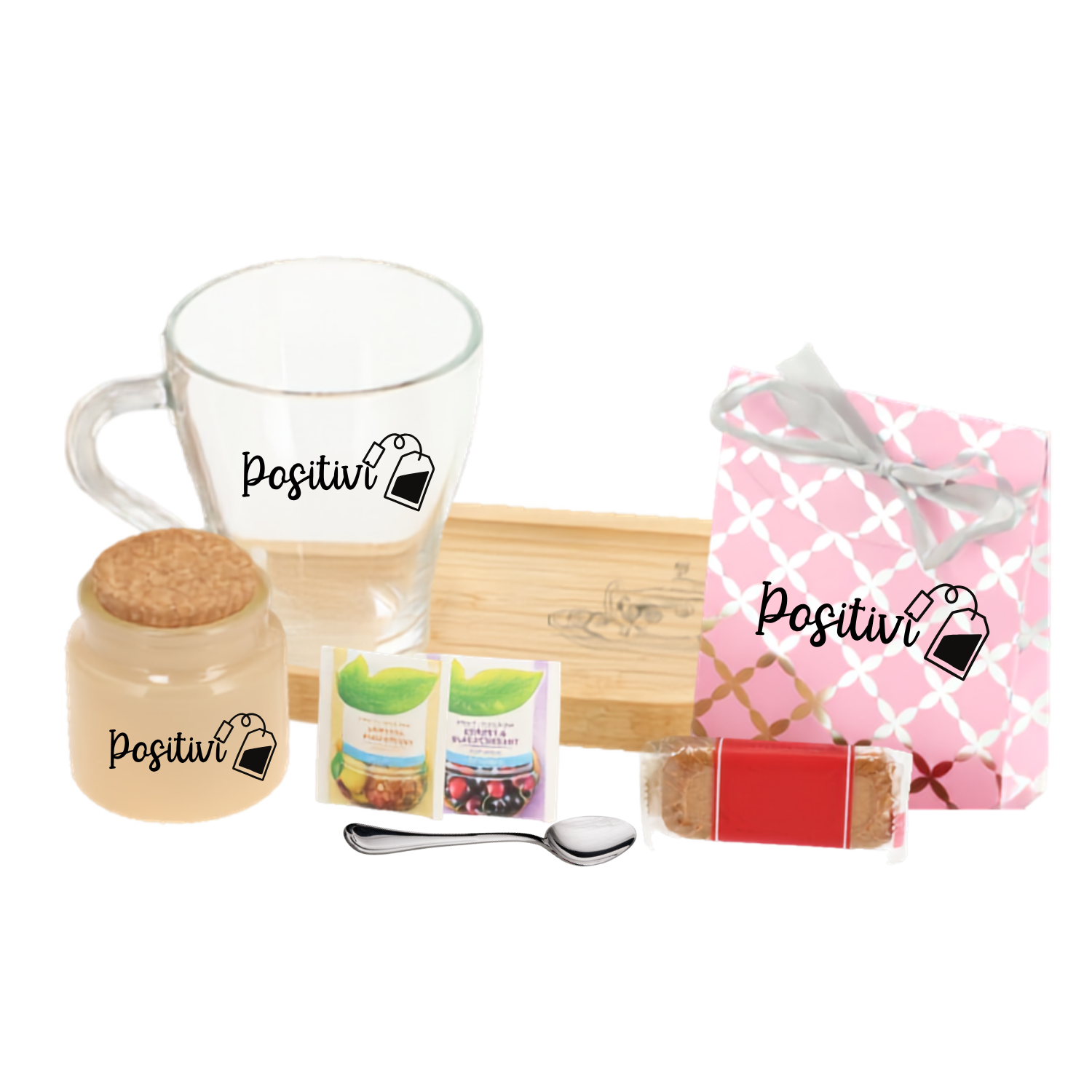 Thee cadeauset met de tekst Positivi-tea
