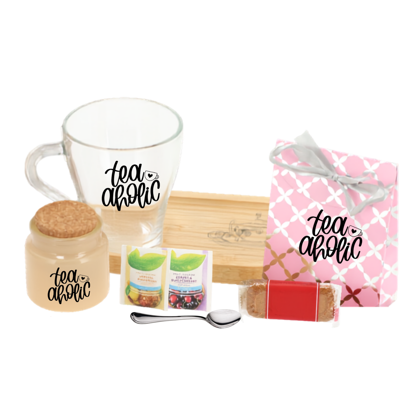 Thee cadeauset met de tekst Tea aholic