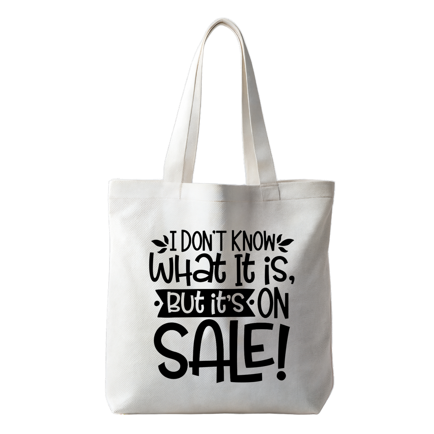 “Tote bag met tekst ‘I don't know what it is, but its on sale’ – Duurzame tas "Handmade by J.