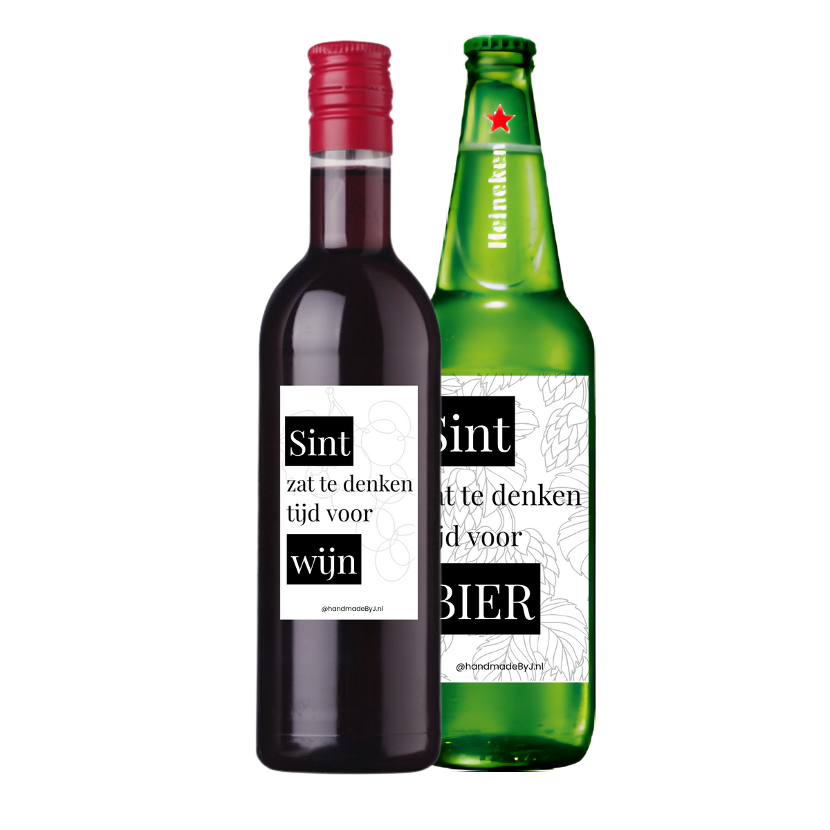 Bier en wijn set in cadeauverpakking Sinterklaas