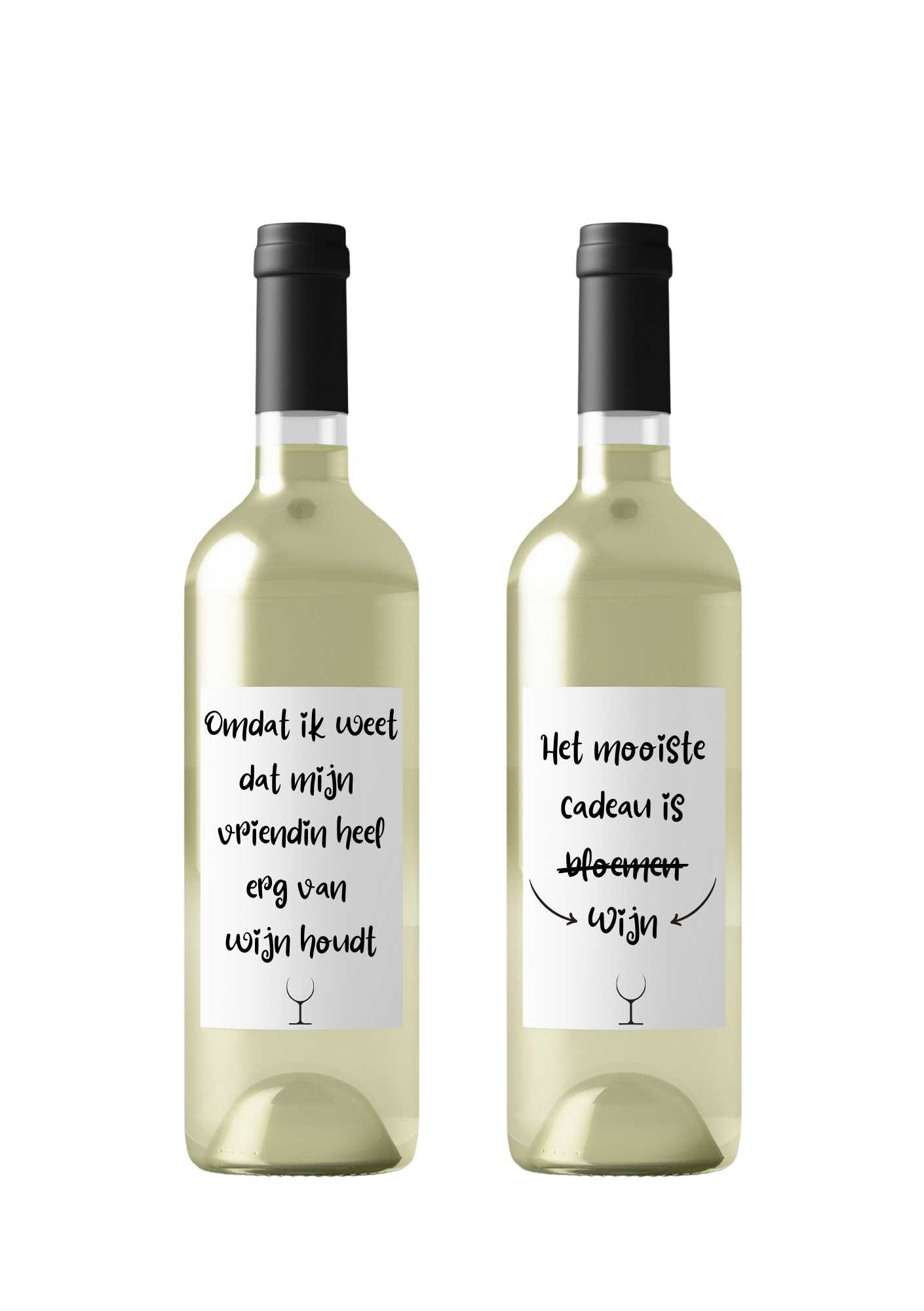 Grappig wit wijnetiket voor op een lekkere fles wijn.