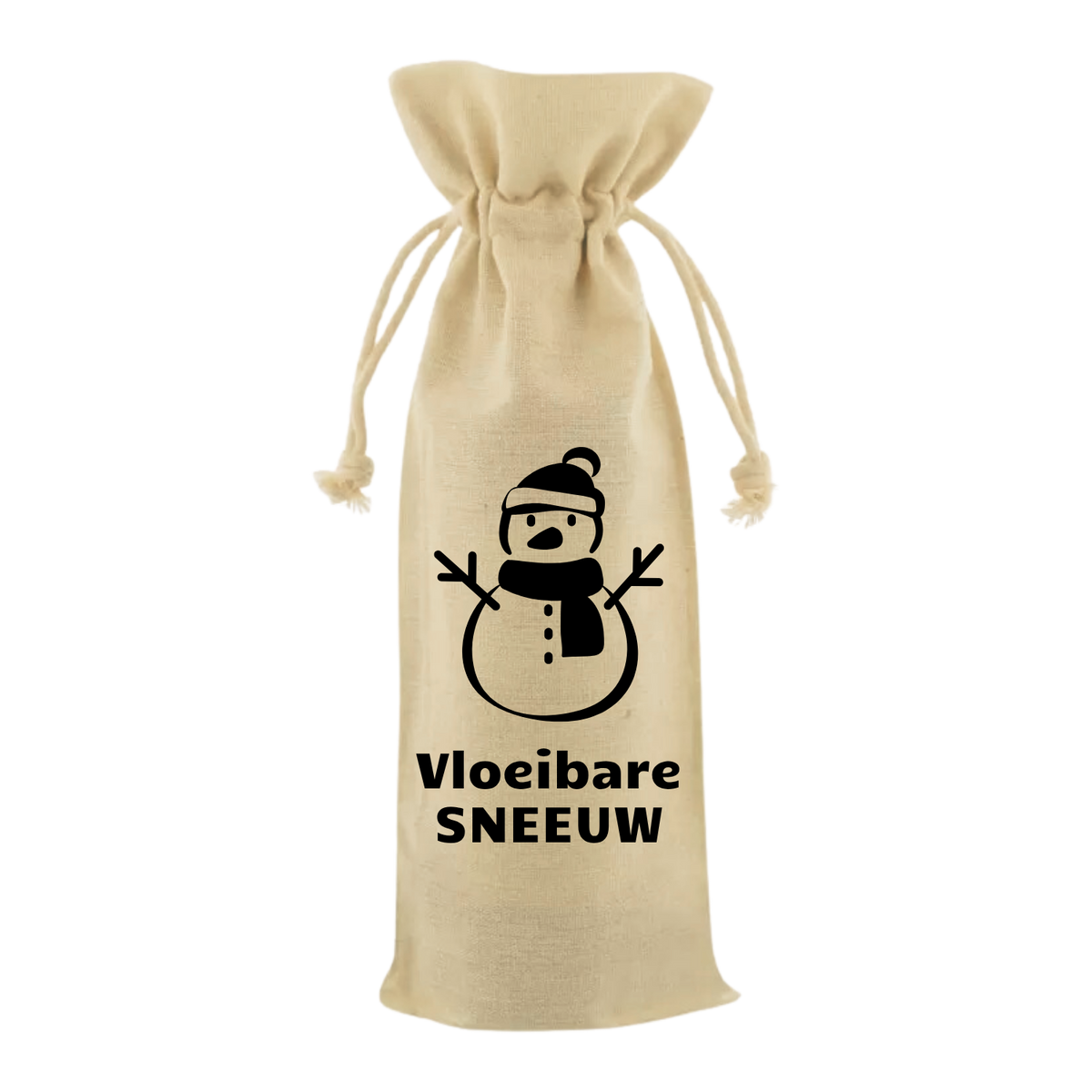 Wijntas met tekst Vloeibare sneeuw