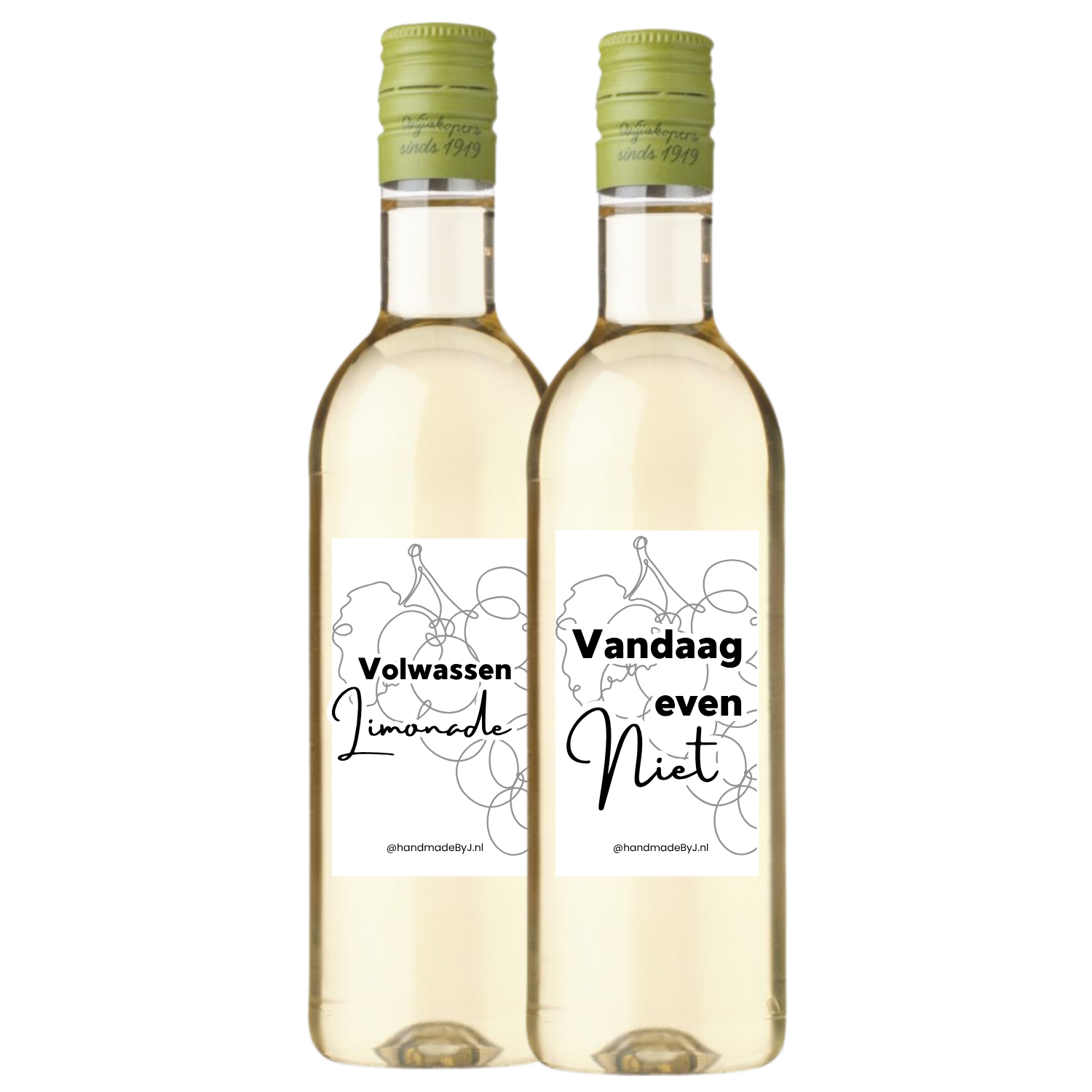 Cadeauset mini wijnflesjes 2 flesjes wit