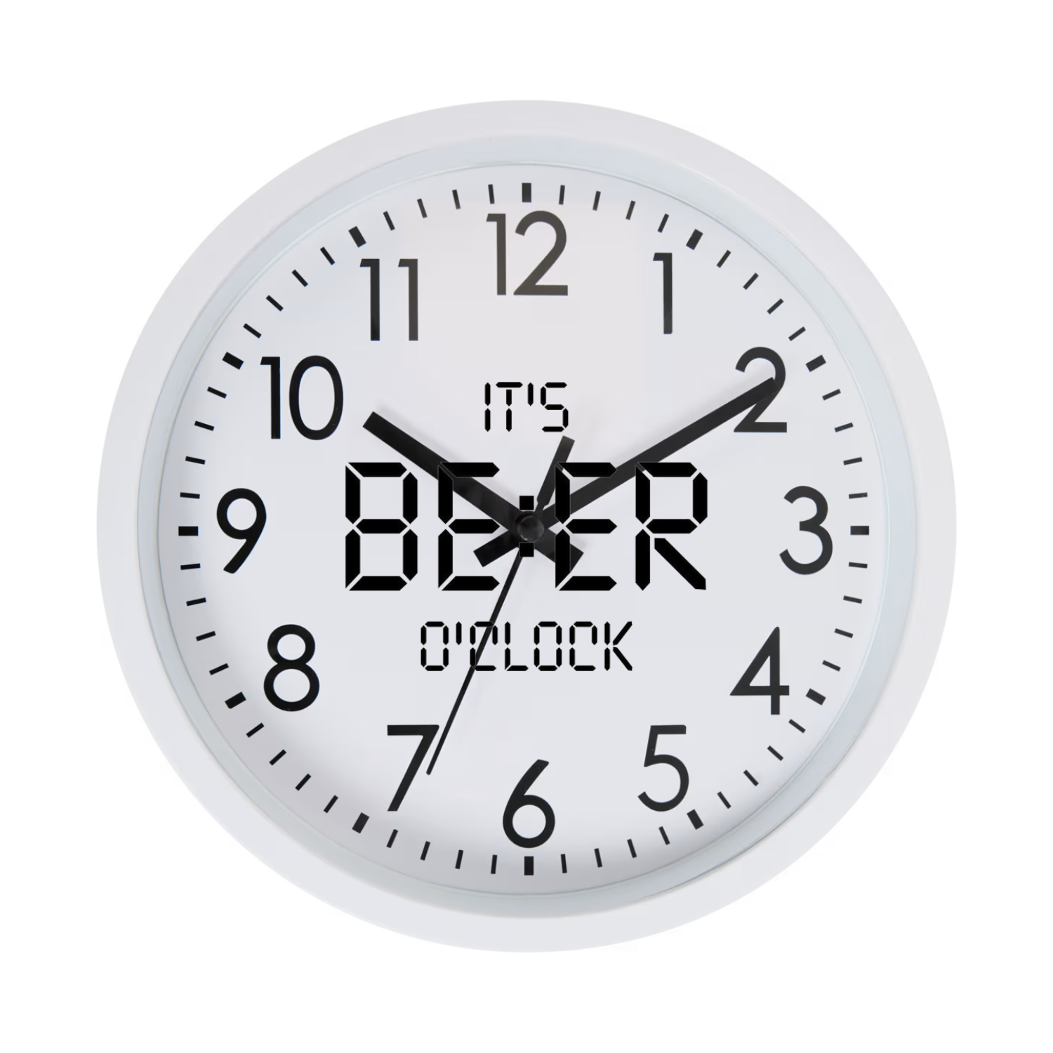 “Witte klok met tekst ‘It’s BEER o'clock’ – Handmade by J”