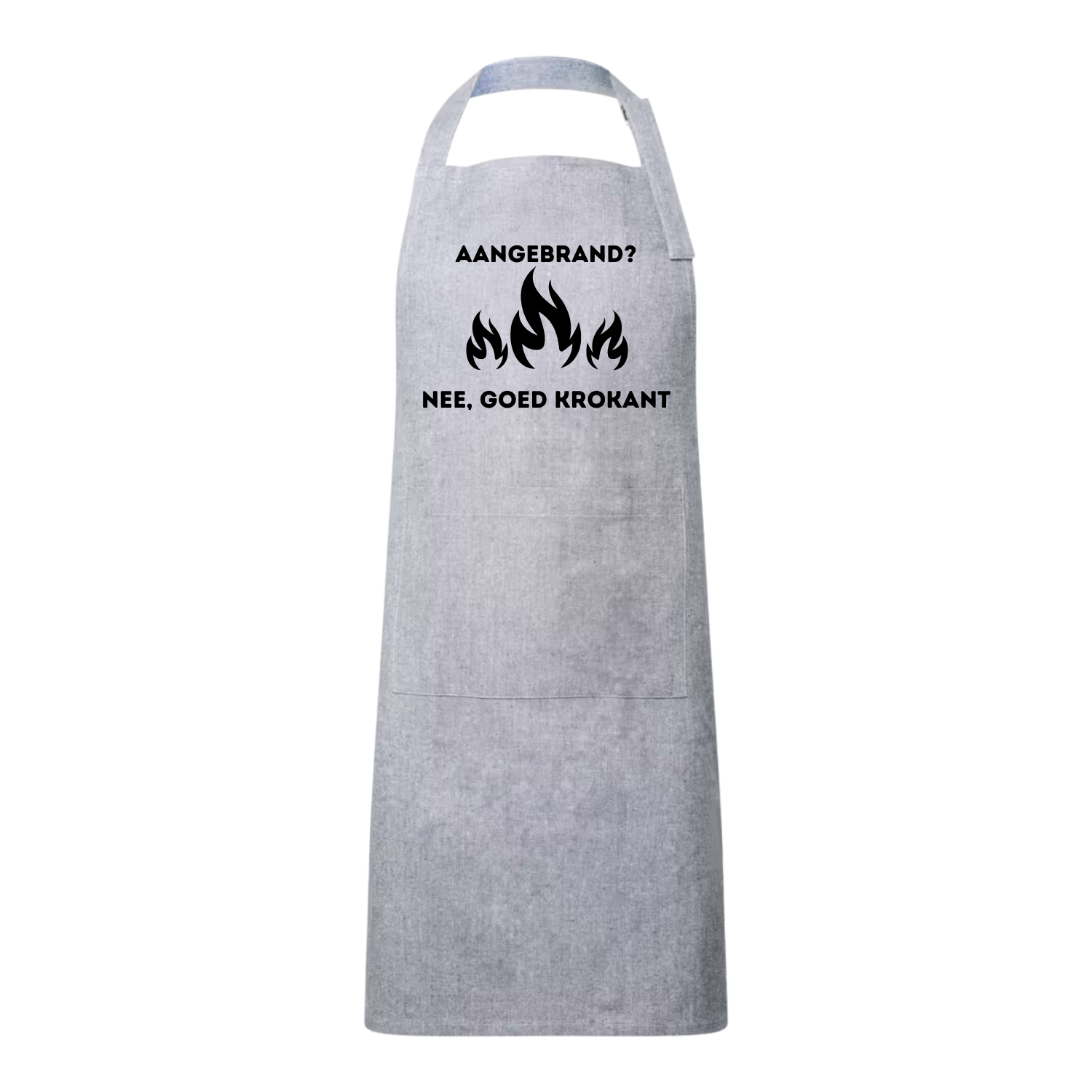 Basic kookschort met grappige tekst Aangebrand nee goed krokant – origineel BBQ cadeau van Handmade by J.