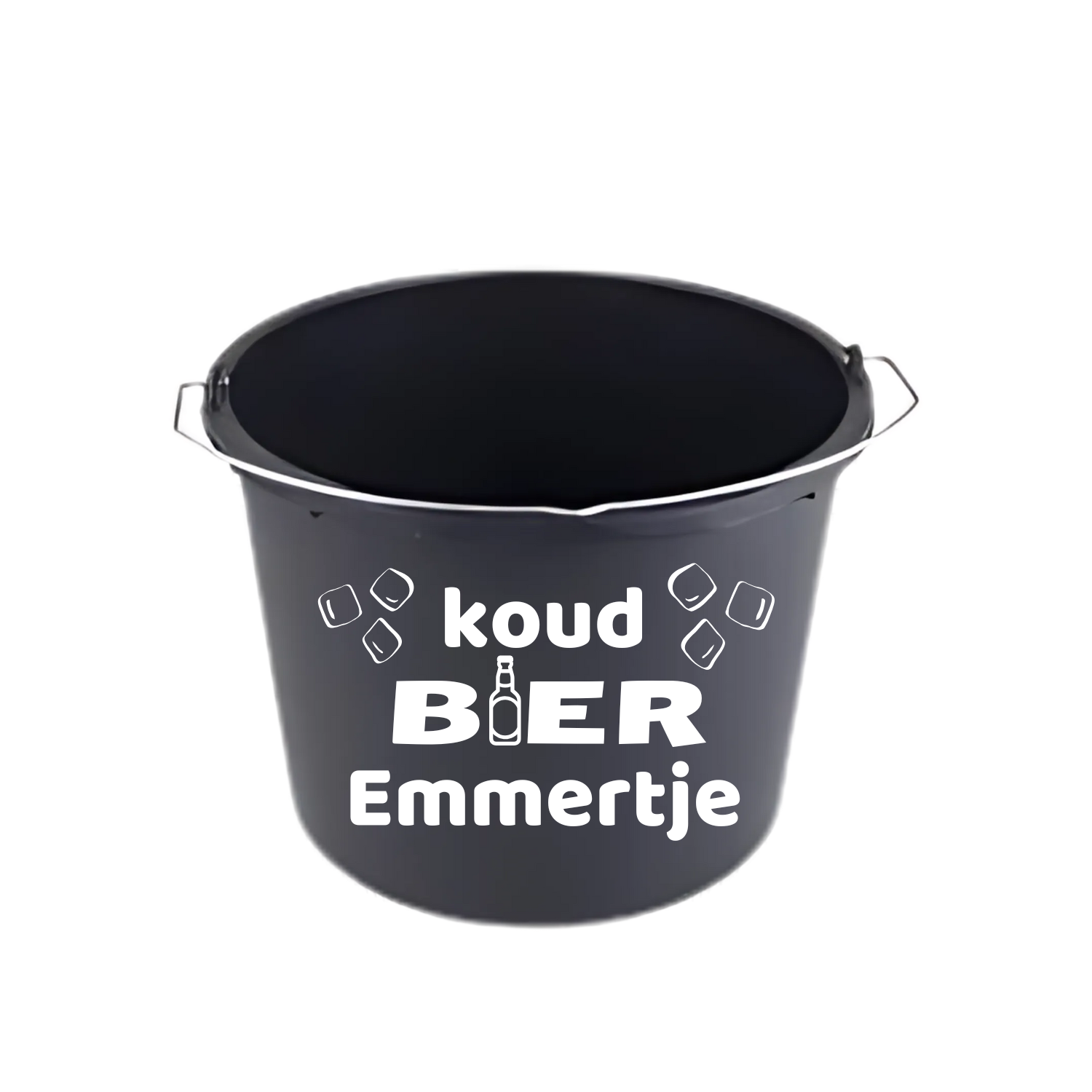 “cadeau emmer met grappige tekst "Koud bier emmertje" – perfect voor feestjes”
