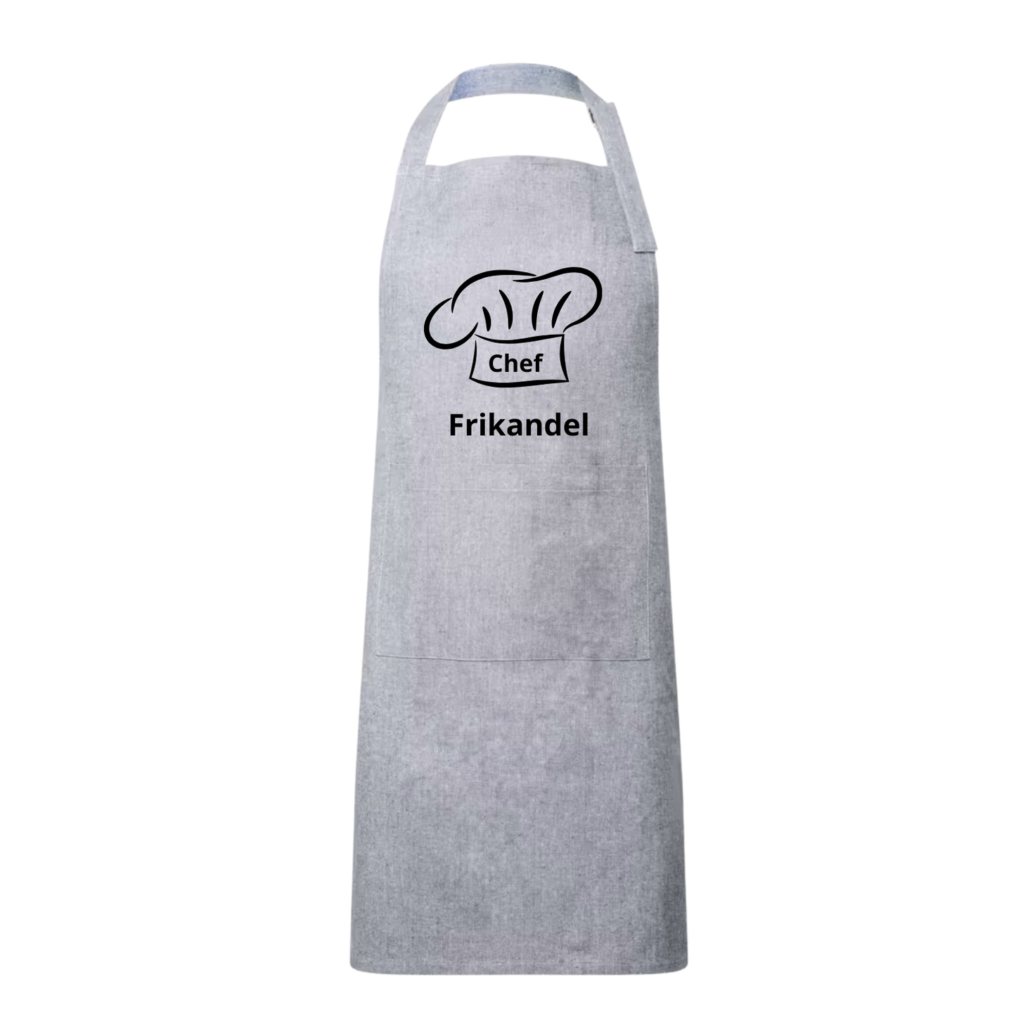 Basic kookschort met grappige tekst Chef frikandel – origineel BBQ cadeau van Handmade by J.