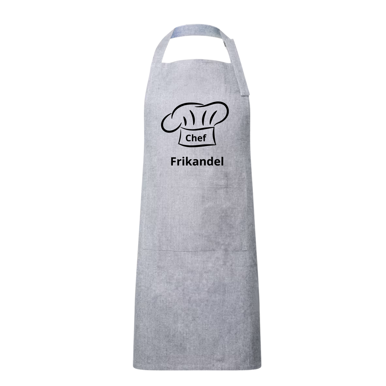 Basic kookschort met grappige tekst Chef frikandel – origineel BBQ cadeau van Handmade by J.
