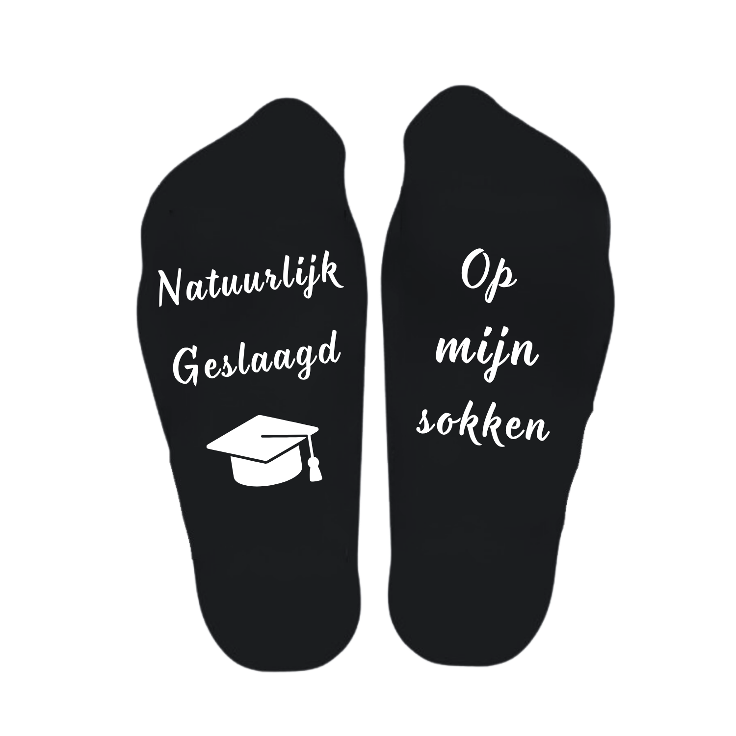 Geslaagd sokken met tekst – grappig cadeau voor geslaagden – Handmade by J